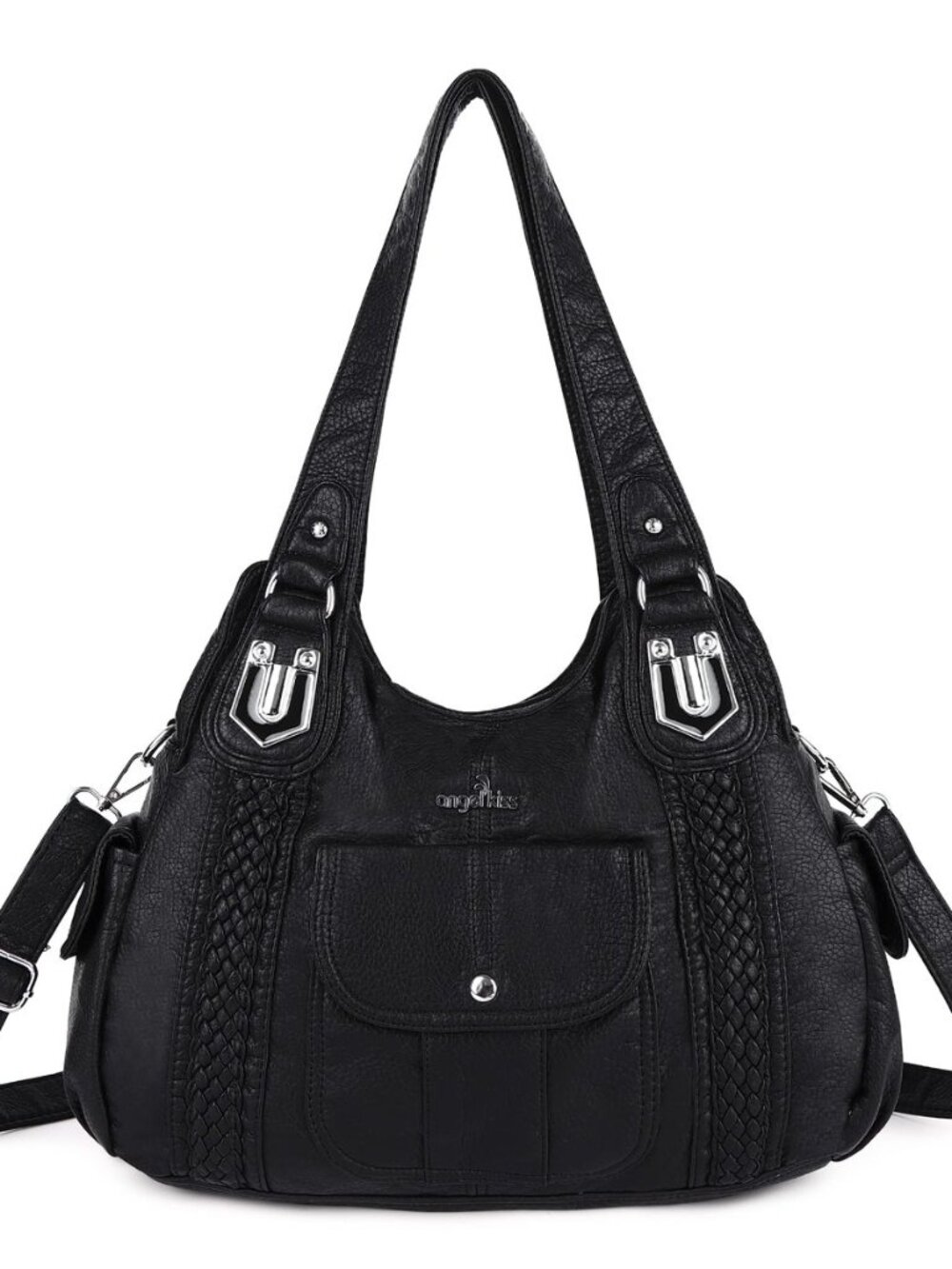 Purses and Handbags for Women Washed Vegan Leather Crossbody Hobo Satchel